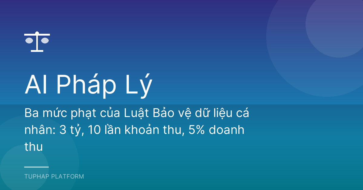 Ba mức phạt của Luật Bảo vệ dữ liệu cá nhân: 3 tỷ, 10 lần khoản thu, 5% doanh thu